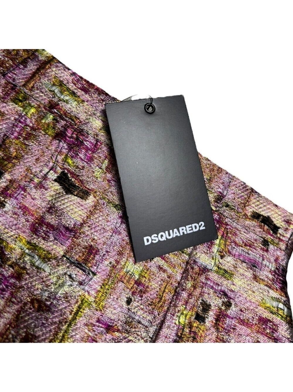 DSQUARED 2 Mini Skirt (NWT) Luxury Designer SILK BLEND Printed Women Size 2 (XS) - Picture 3 of 6